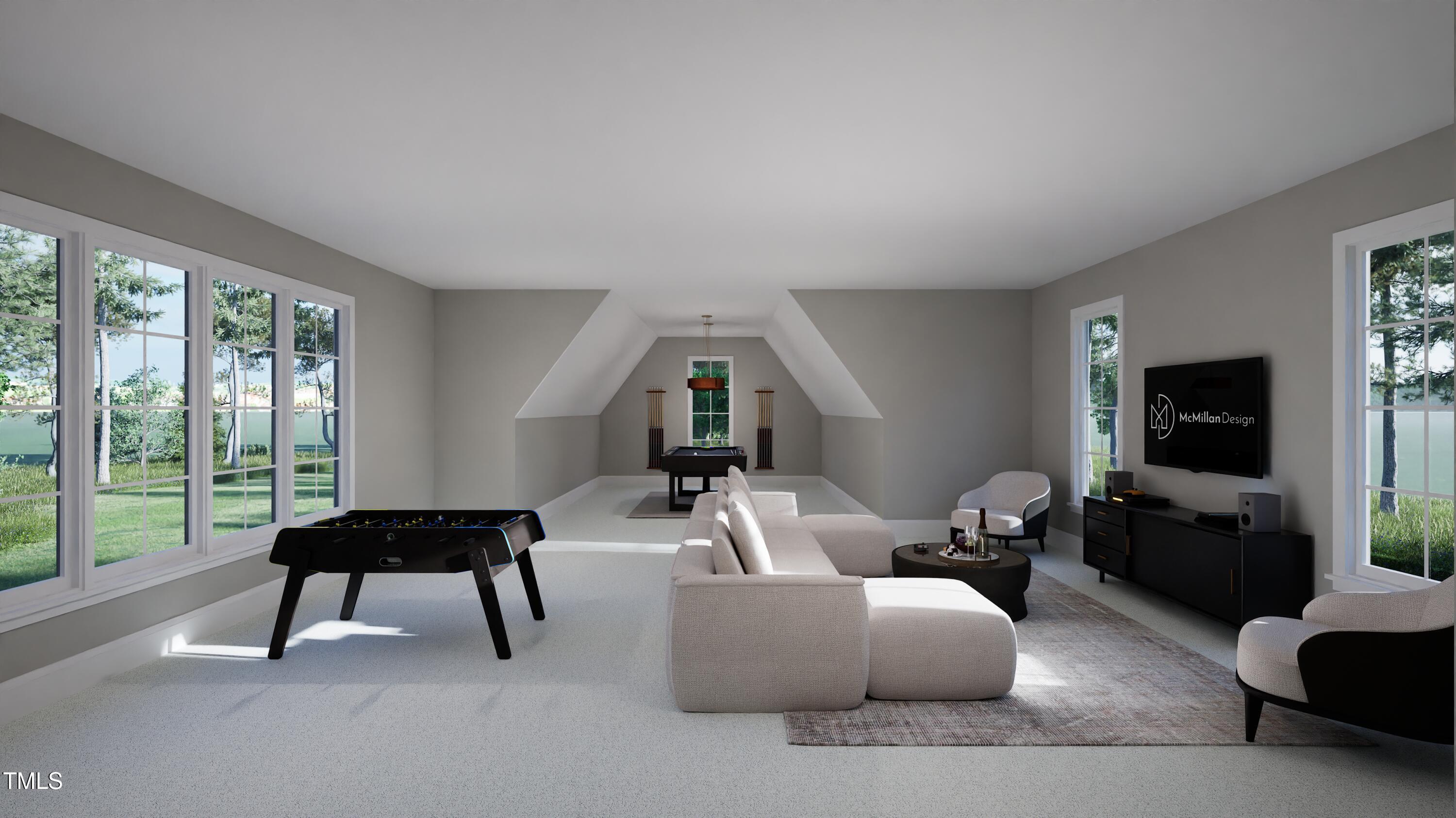 4112 Rockingham Street Raleigh, NC 27609 - Photo 32 of 67 a living room with furniture and a flat screen tv