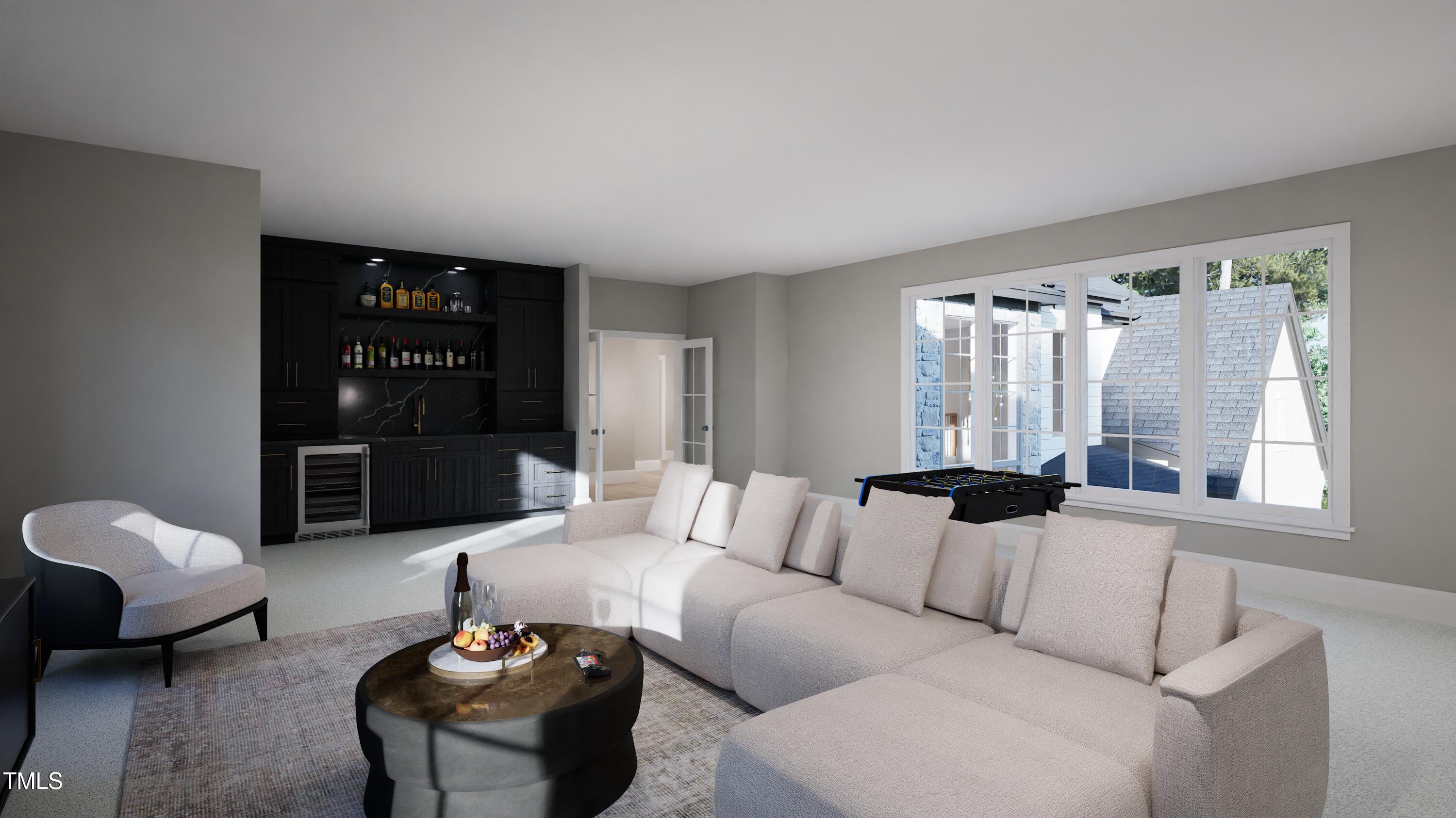 4112 Rockingham Street Raleigh, NC 27609 - Photo 35 of 67 a living room with furniture and a flat screen tv