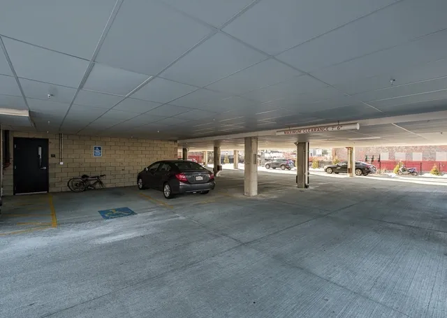 a view of a building with street view