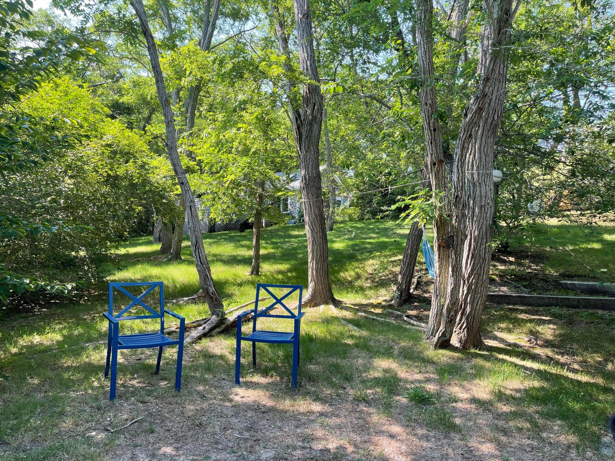 215 Pilgrim Spring Road, Unit G Wellfleet, MA 02667 - Photo 7 of 32 a view of a two chairs in the garden