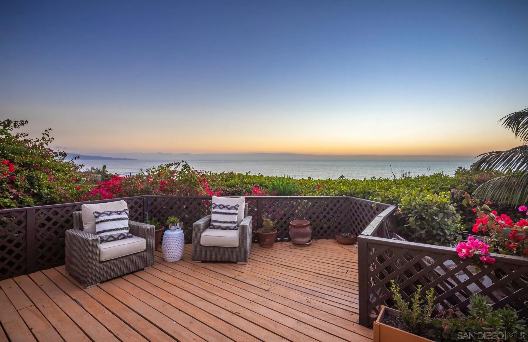 110 8th Street Del Mar, CA 92014 - Photo 6 of 24 a view of roof deck with seating space and potted plants