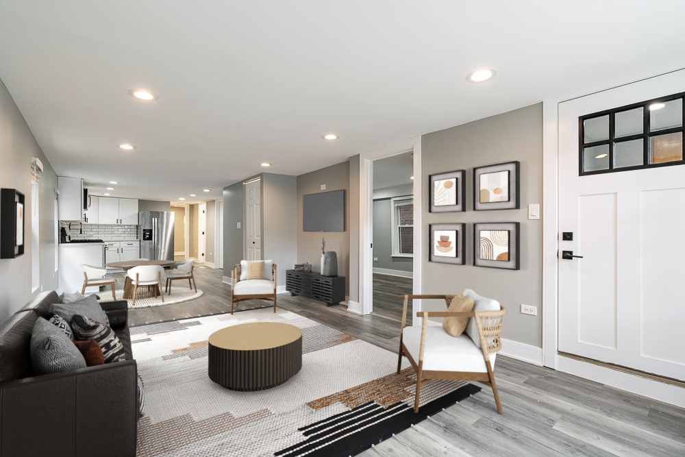 4624 North Springfield Avenue Chicago, IL 60625 - Photo 2 of 44 a living room with furniture and a wooden floor