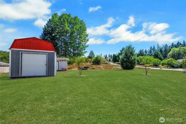 a view of a backyard
