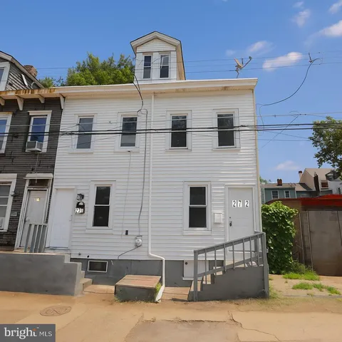 a view of a large white building