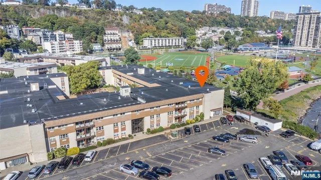 a view of a city with tall buildings