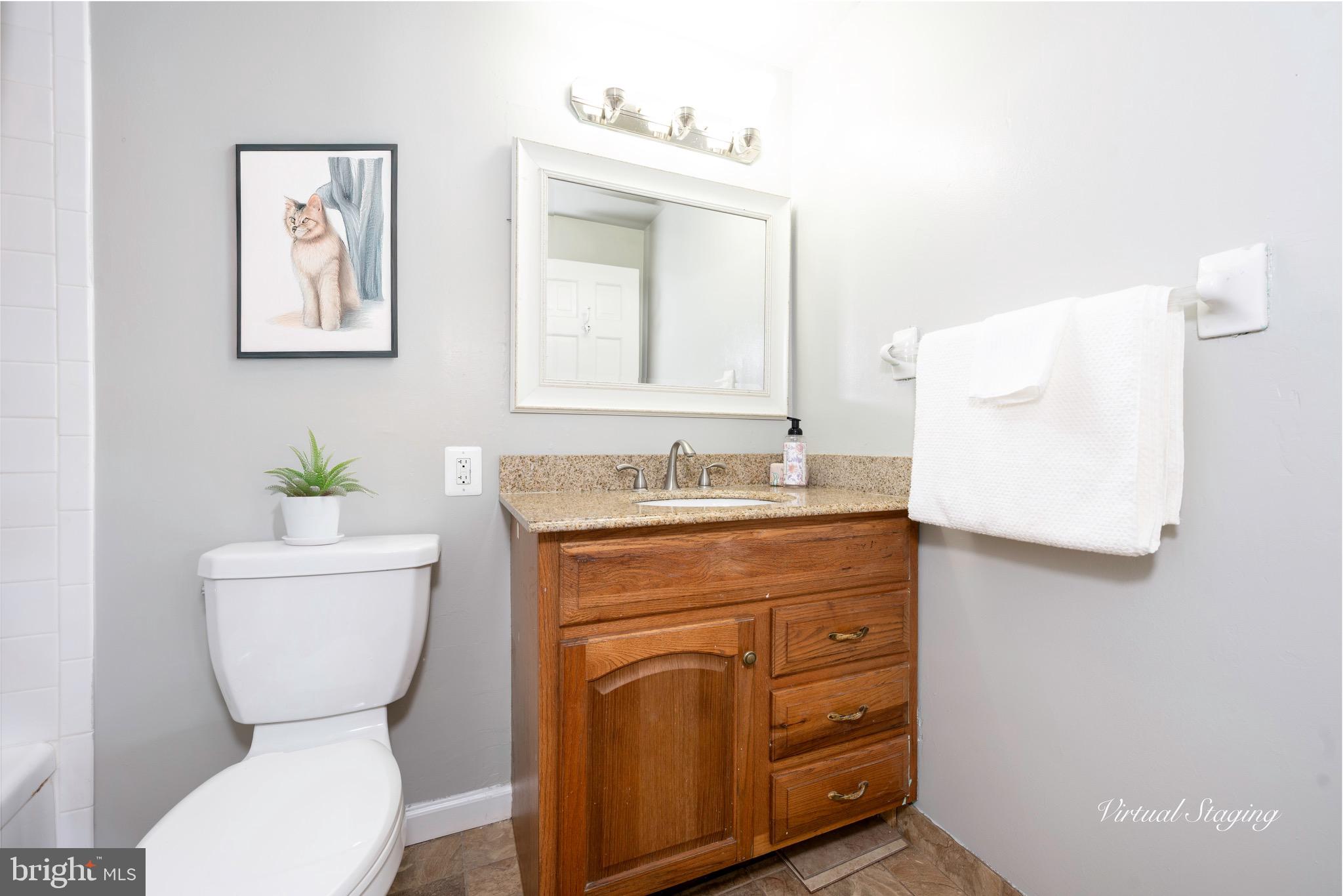 8547 Emory Grove Road Gaithersburg, MD 20877 - Photo 9 of 14 a bathroom with a toilet a sink and mirror