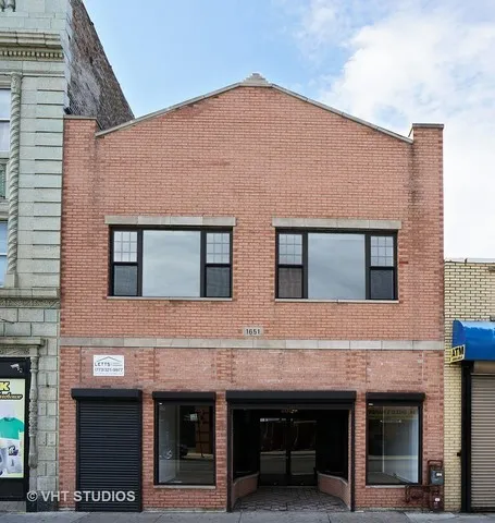 a front view of a building