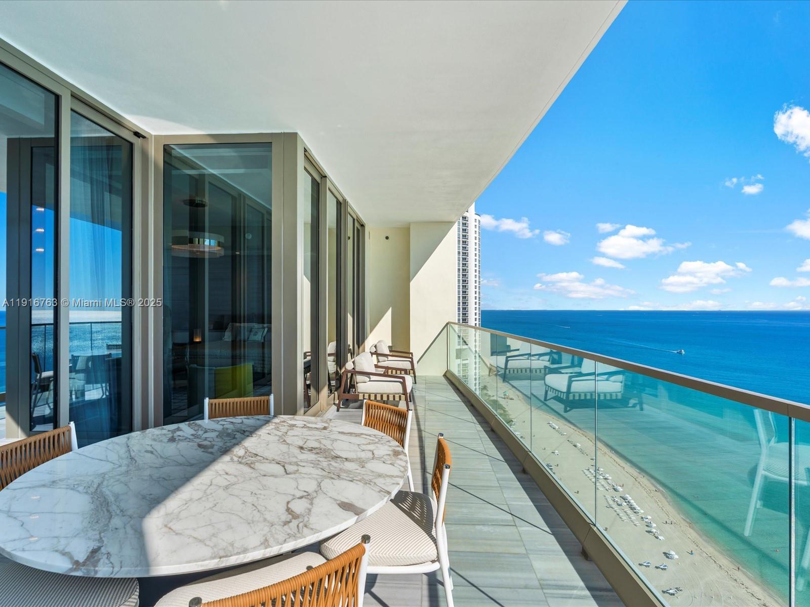 17901 Collins Avenue, Unit 2602 Sunny Isles Beach, FL 33160 - Photo 30 of 85 a view of balcony with couch