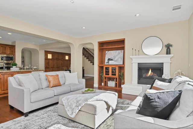 a large bathroom with a double vanity sink and a window