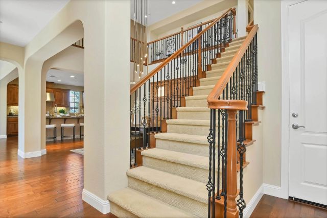 a bedroom with a bed and a cabinets
