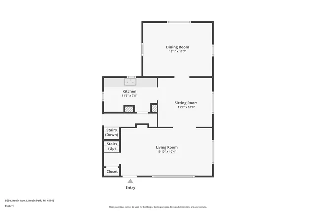 $144,900 | 869 Lincoln Avenue, Lincoln Park, MI 48146