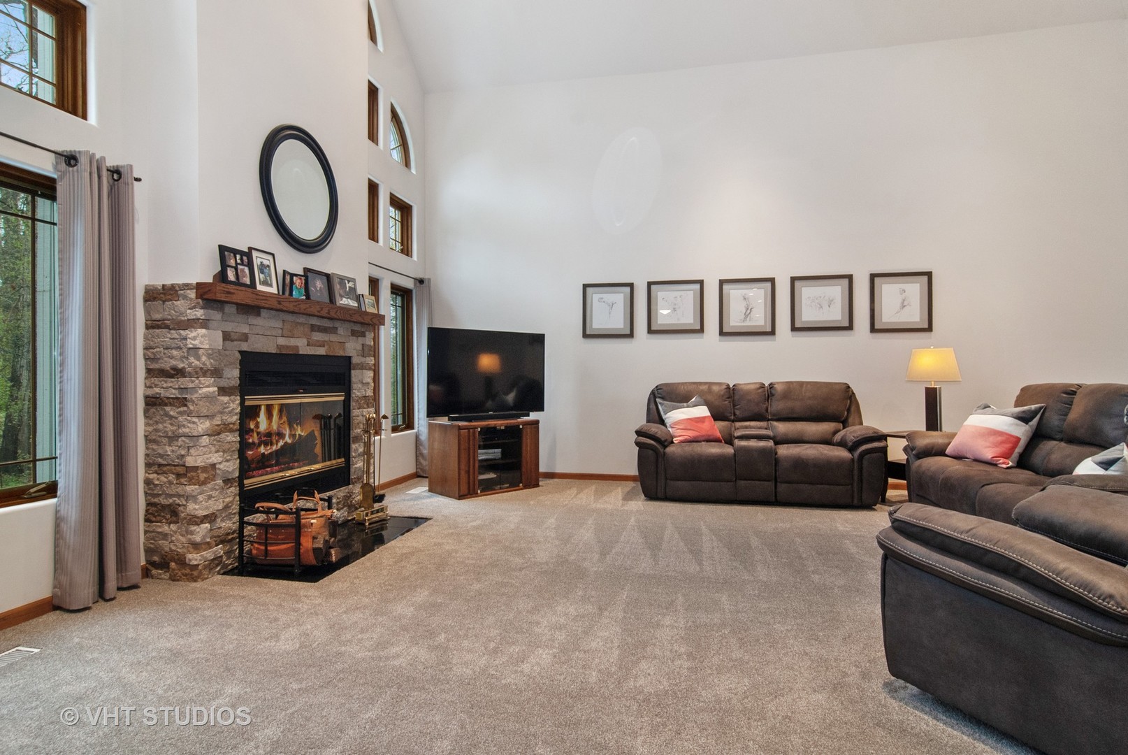 43W887 Old Midlothian Road Elburn, IL 60119 - Photo 17 of 35 a bedroom with furniture and a fireplace