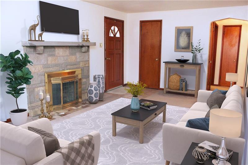 3697 Mt Troy Road Pittsburgh, PA 15212 - Photo 3 of 25 Lovely living room is virtually staged.