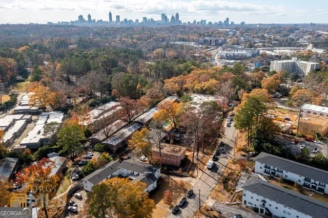 an aerial view of multiple house