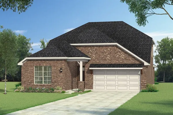 front view of a house with a yard