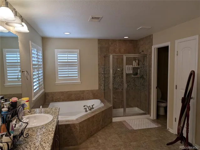 a bathroom with a tub a sink and a shower