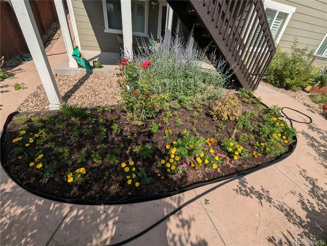 a view of a terrace with outdoor space