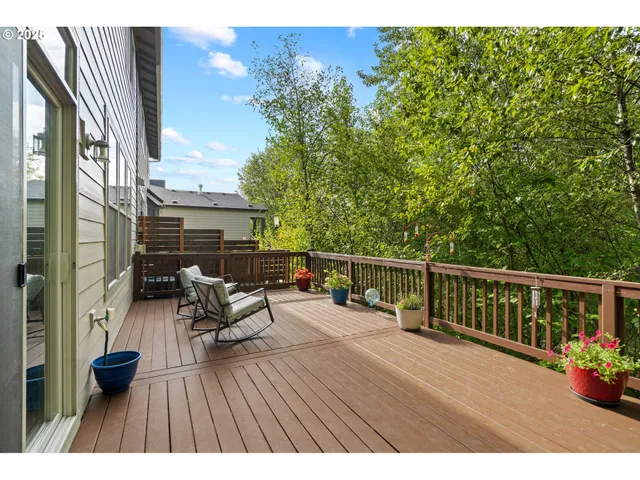 a view of balcony with furniture