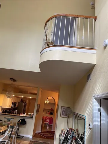 a view of staircase with furniture