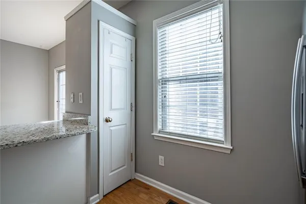 a view of a bathroom from a window