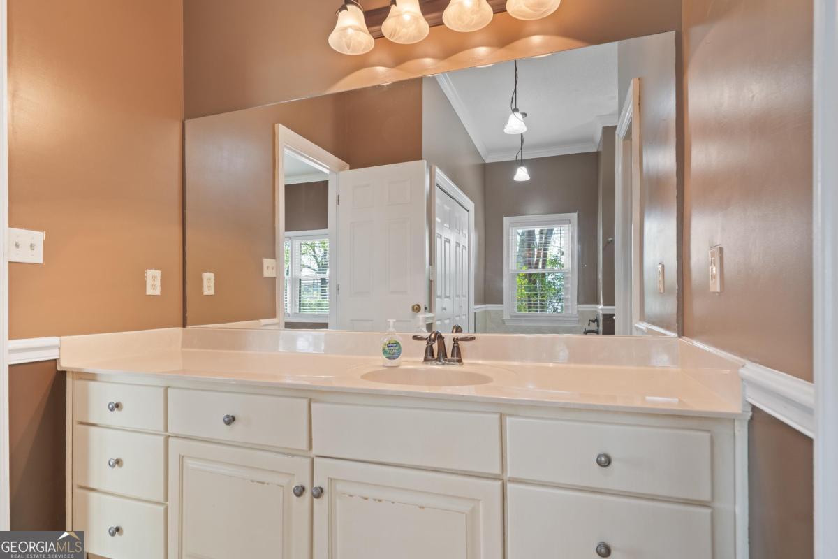 390 David Williams Road Sparta, GA 31087 - Photo 57 of 73 a bathroom with a sink and a mirror