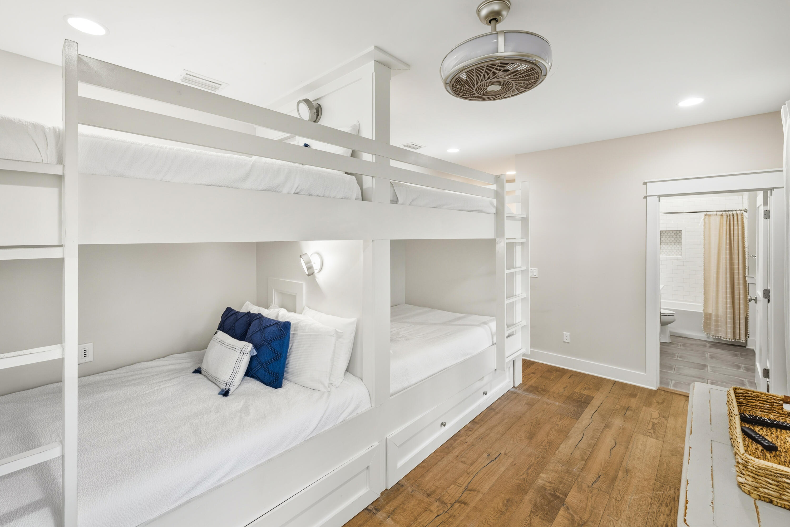 587 Patina Blvd Inlet Beach Inlet Beach, FL 32461 - Photo 32 of 52 a bedroom with a bed and ceiling fan