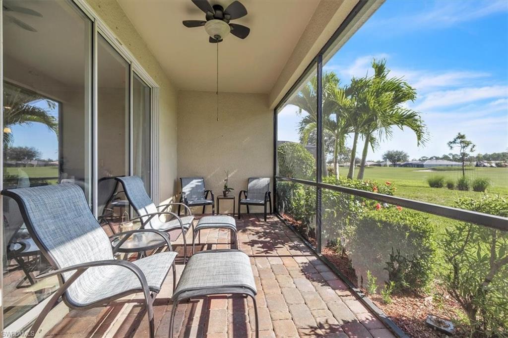 3112 Walnut Grove Lane Alva, FL 33920 - Photo 34 of 50 a view of balcony with furniture and garden