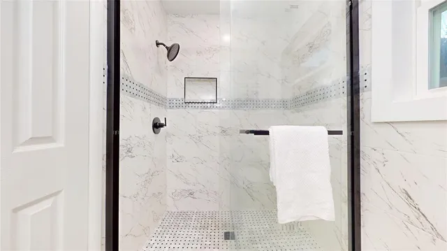 a bathroom with a shower