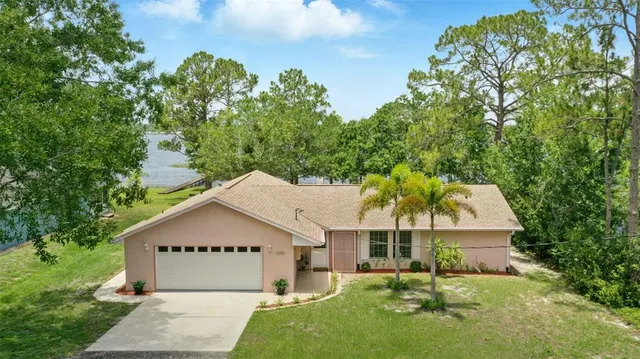 a view of a ocean with a big yard