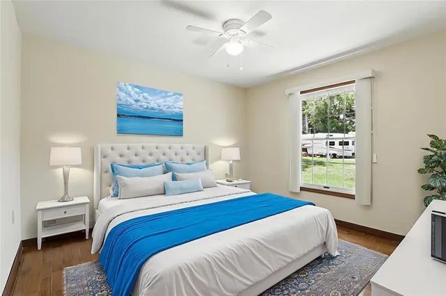 a view of a yard with a fountain