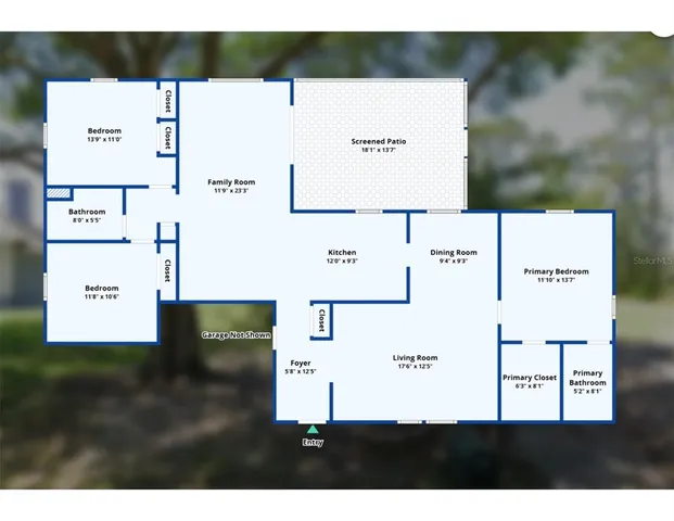 a view of a lake with a yard