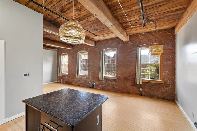 a view of an entryway with a chandelier