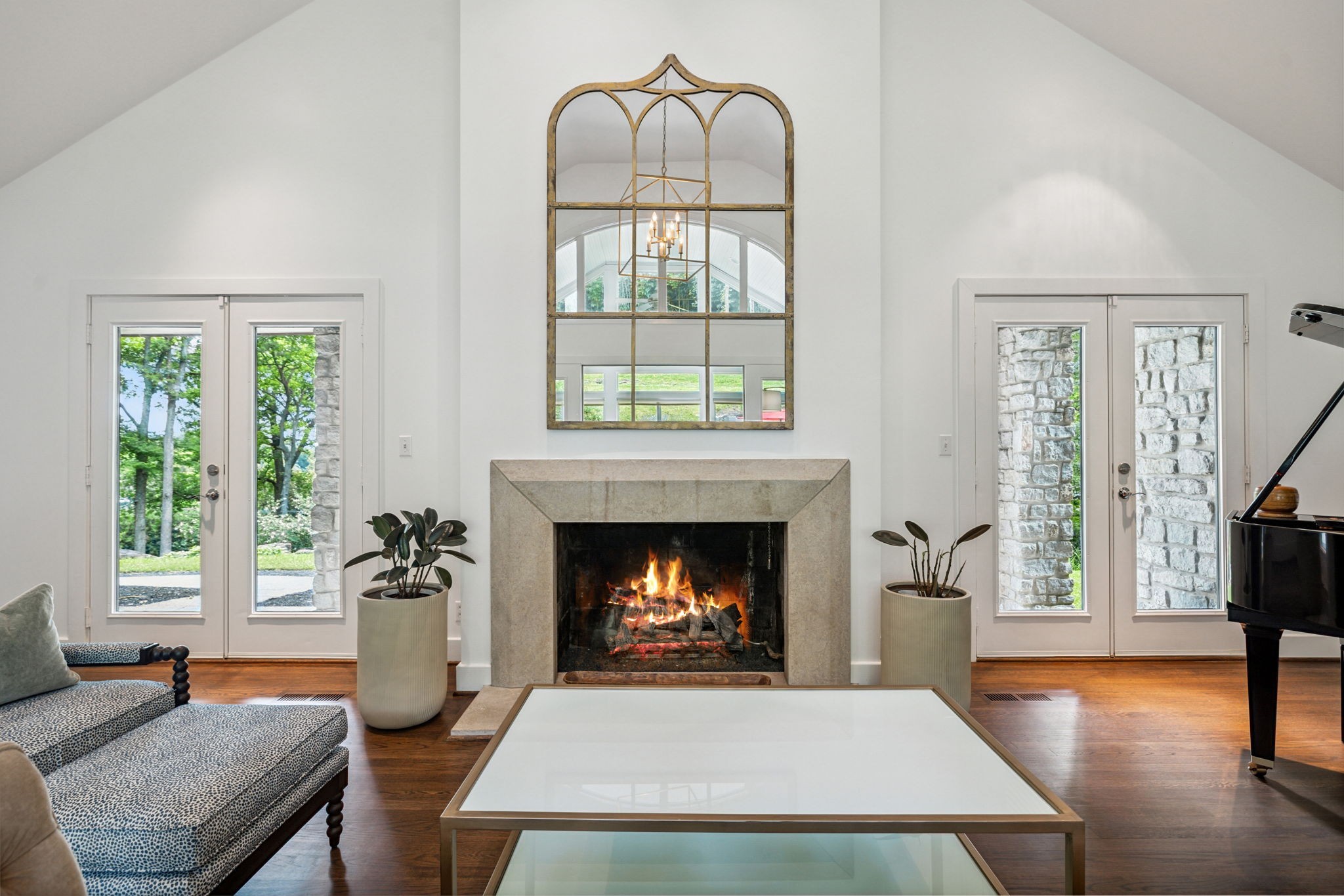 915 Overton Lea Road Nashville, TN 37220 - Photo 15 of 75 a living room with furniture and a fireplace