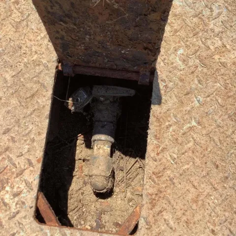 a view of staircase with large window