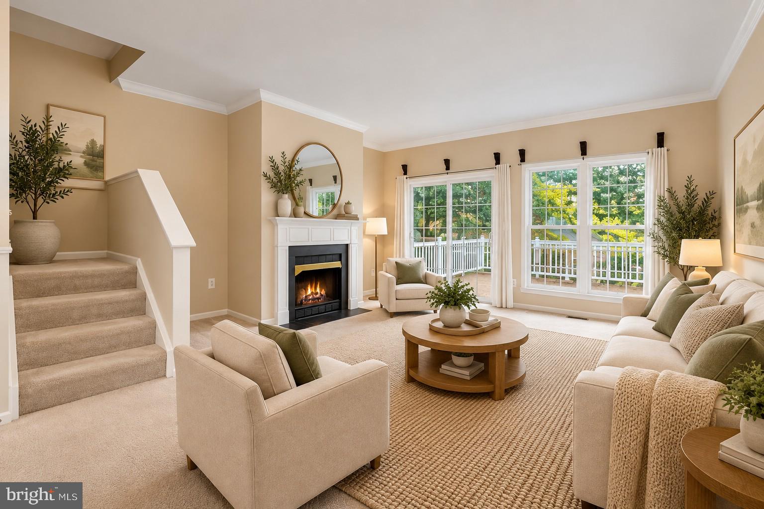 Sunny Living Room - Virtually Staged