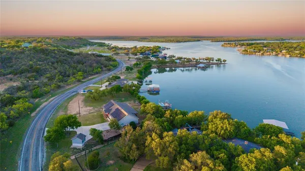 a view of a lake with a ocean view