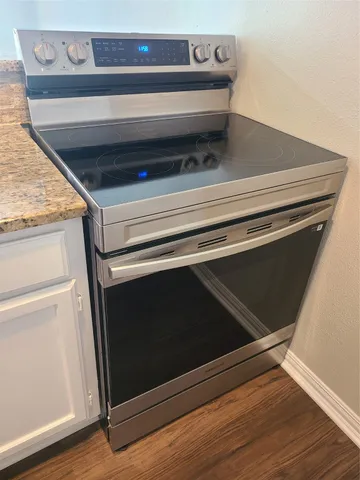 a close view of oven