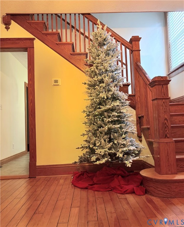 3315 Virginia Street Hopewell, VA 23860 - Photo 45 of 49 Stairs with hardwood / wood-style floors and baseb