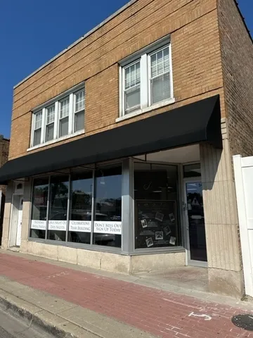 a view of a building with a window