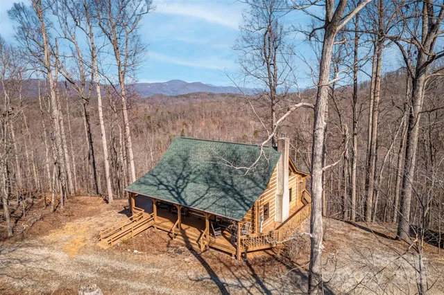 a view of a mountain range with trees in the background