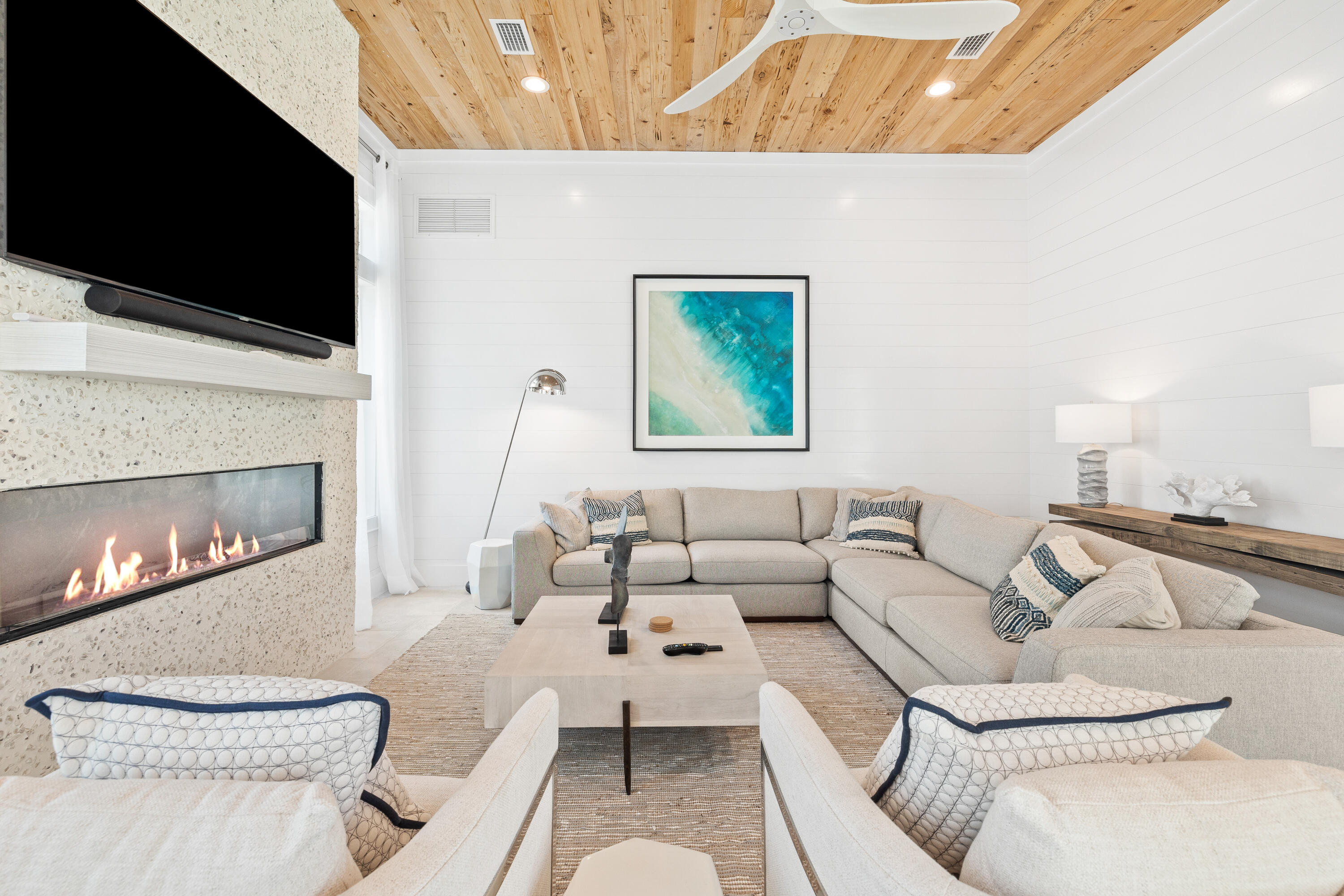 196 South Wall Street Inlet Beach, FL 32461 - Photo 18 of 85 a living room with furniture and a flat screen tv