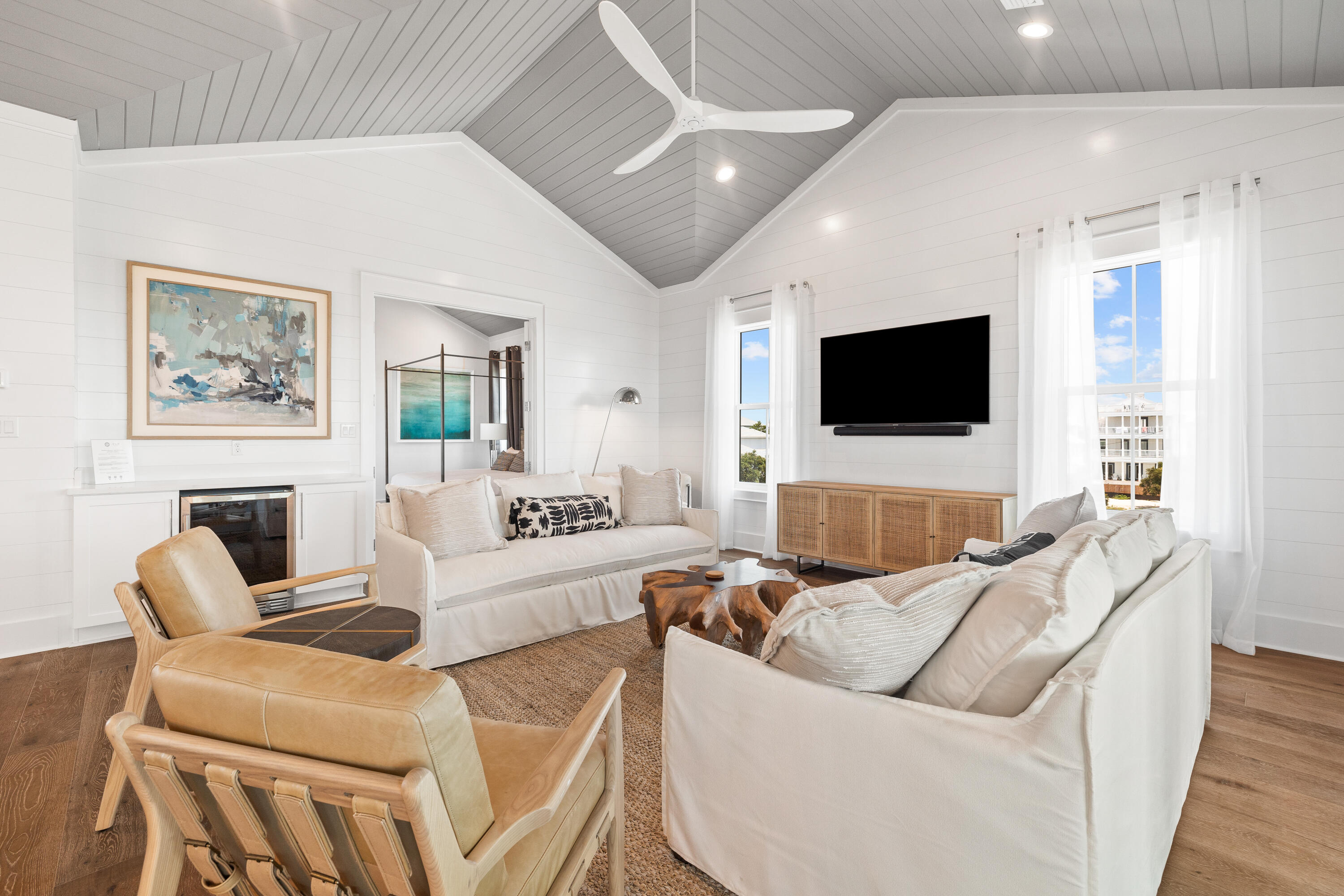 196 South Wall Street Inlet Beach, FL 32461 - Photo 63 of 85 a living room with furniture and a flat screen tv