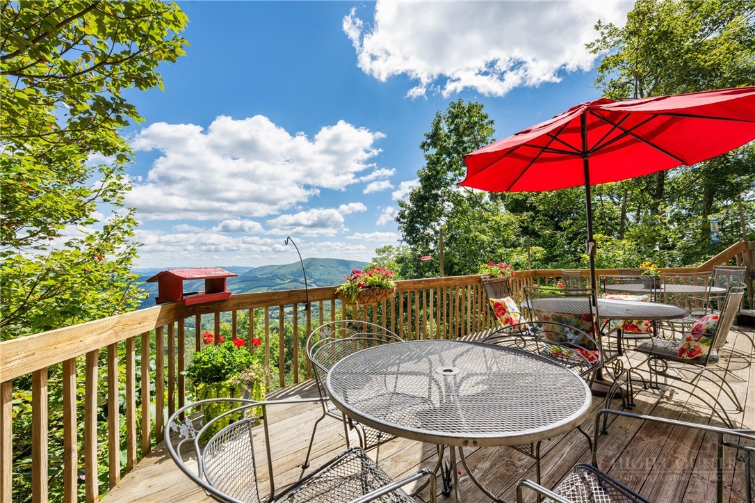2177 Homestead Road Todd, NC 28684 - Photo 31 of 49 an outdoor sitting area with furniture and umbrella