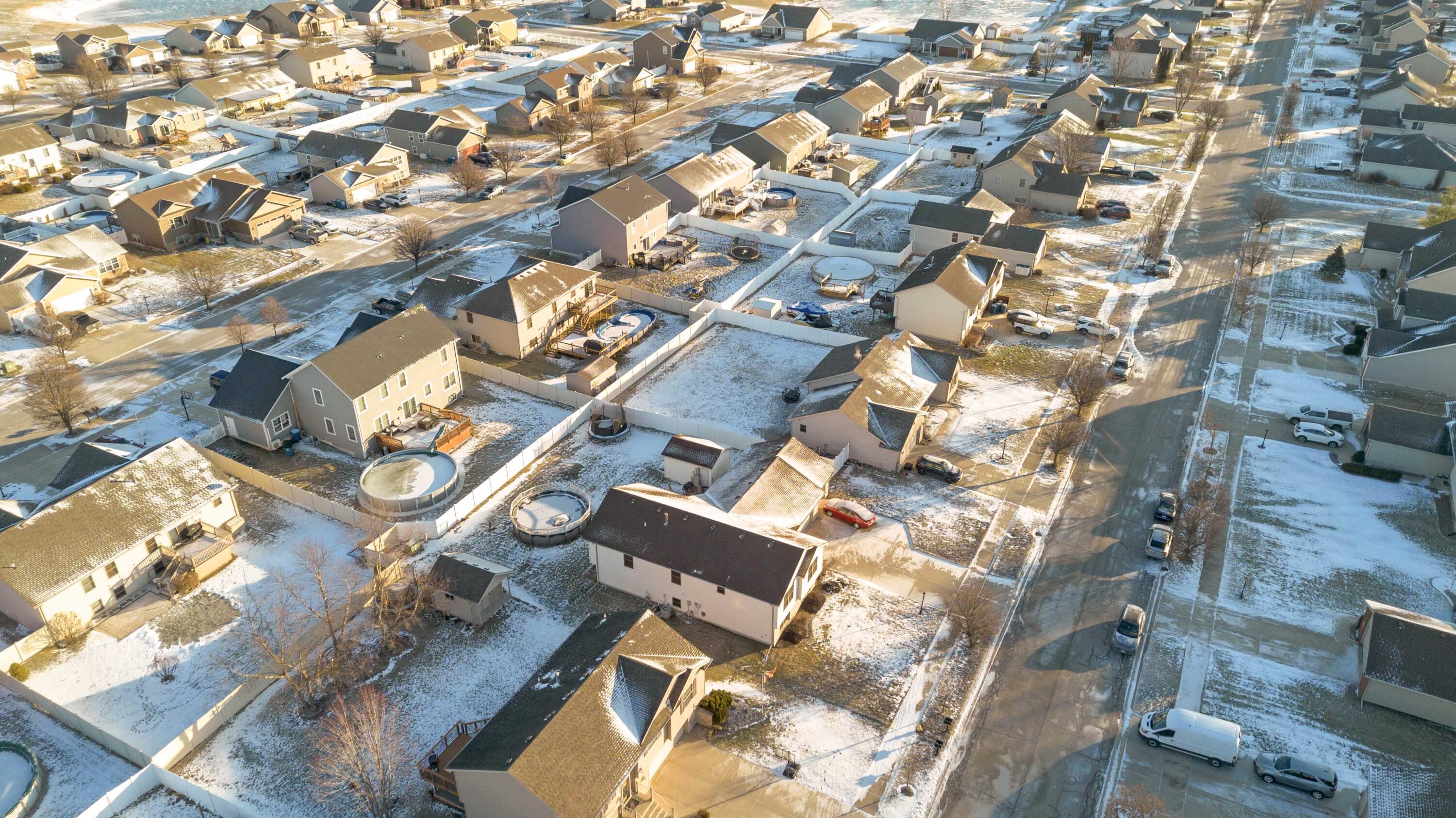 822 Seminole Drive Lowell, IN 46356 - Photo 5 of 28 an aerial view of residential building with parking space