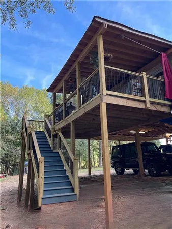 a view of a house with a balcony