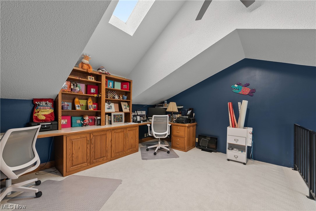 3718 Fenn Road Medina, OH 44256 - Photo 18 of 35 Carpeted home office / Loft Area with vaulted ceiling with skylight