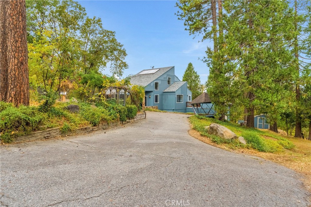 a view of a street with houses