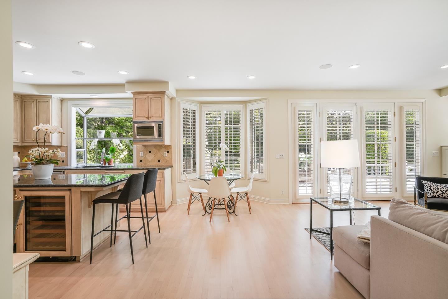 75 Riordan Place Menlo Park, CA 94025 - Photo 11 of 55 a living room with furniture a large window and wooden floor