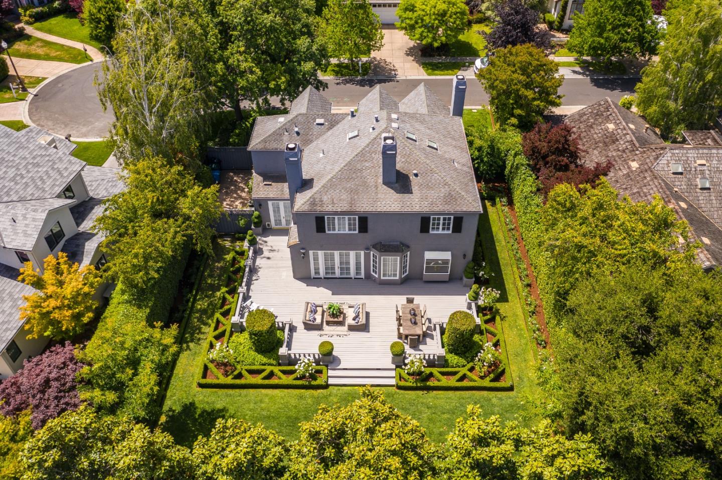 75 Riordan Place Menlo Park, CA 94025 - Photo 2 of 55 an aerial view of a house with a garden
