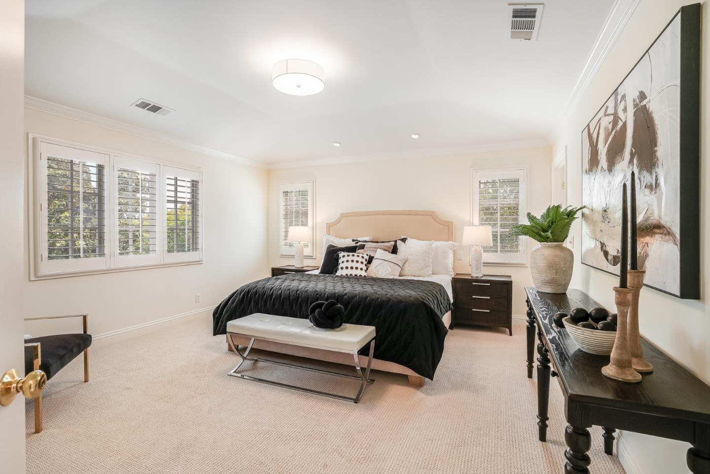 75 Riordan Place Menlo Park, CA 94025 - Photo 31 of 55 a bedroom with a bed and wooden floor